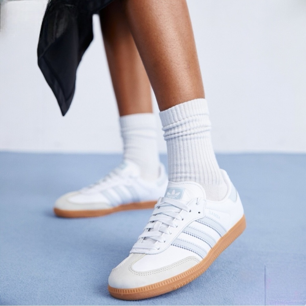 Adidas OG Samba Cloud White / Halo Blue / Off white Women’s Sneakers size 6.5 - Picture 3 of 16